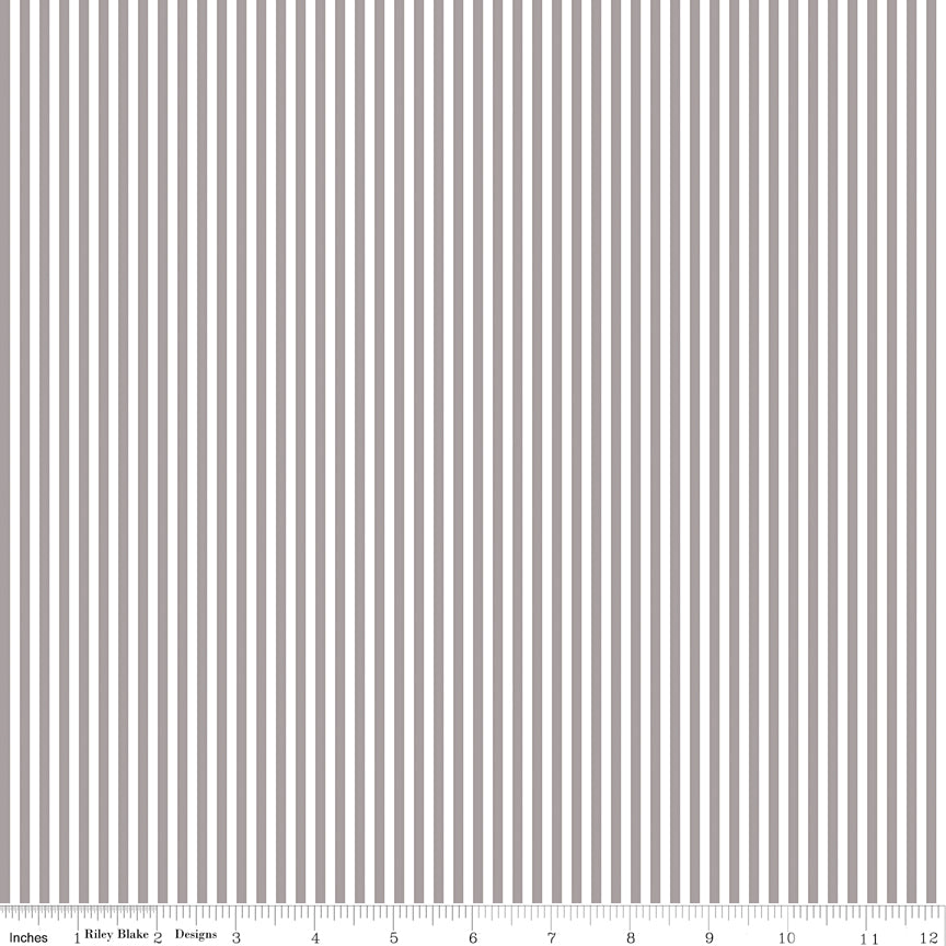 Stripes | Riley Blake Designs | 1/8" Gray