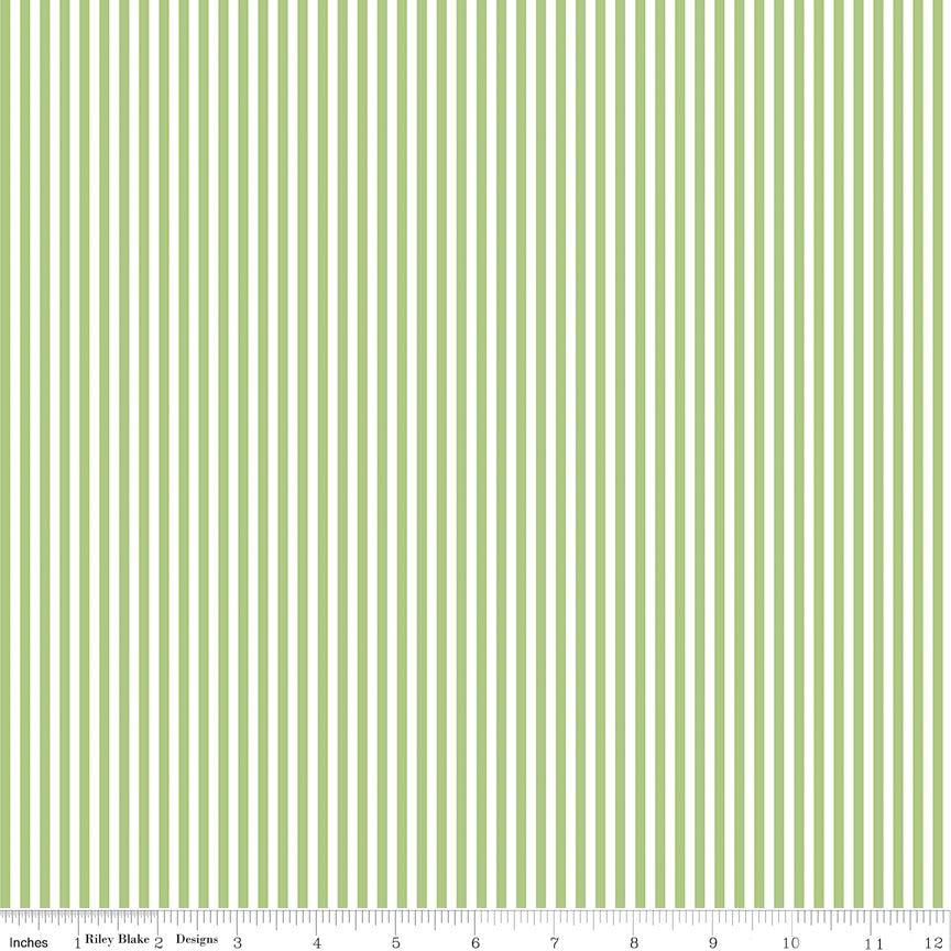 Stripes | Riley Blake Designs | 1/8" Green