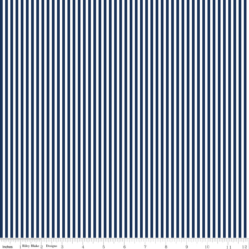 Stripes | Riley Blake Designs | 1/8" Navy