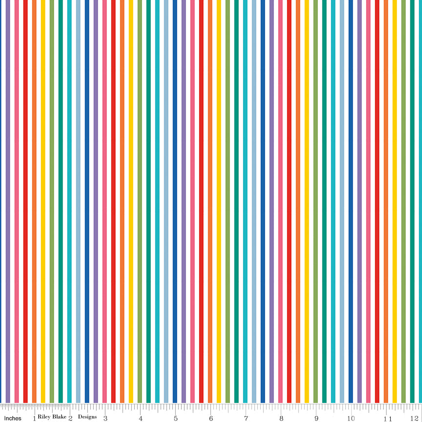 Stripes | Riley Blake Designs | 1/8" Rainbow