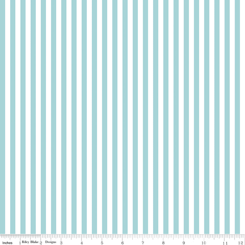 Stripes | Riley Blake Designs | 1/4" Aqua
