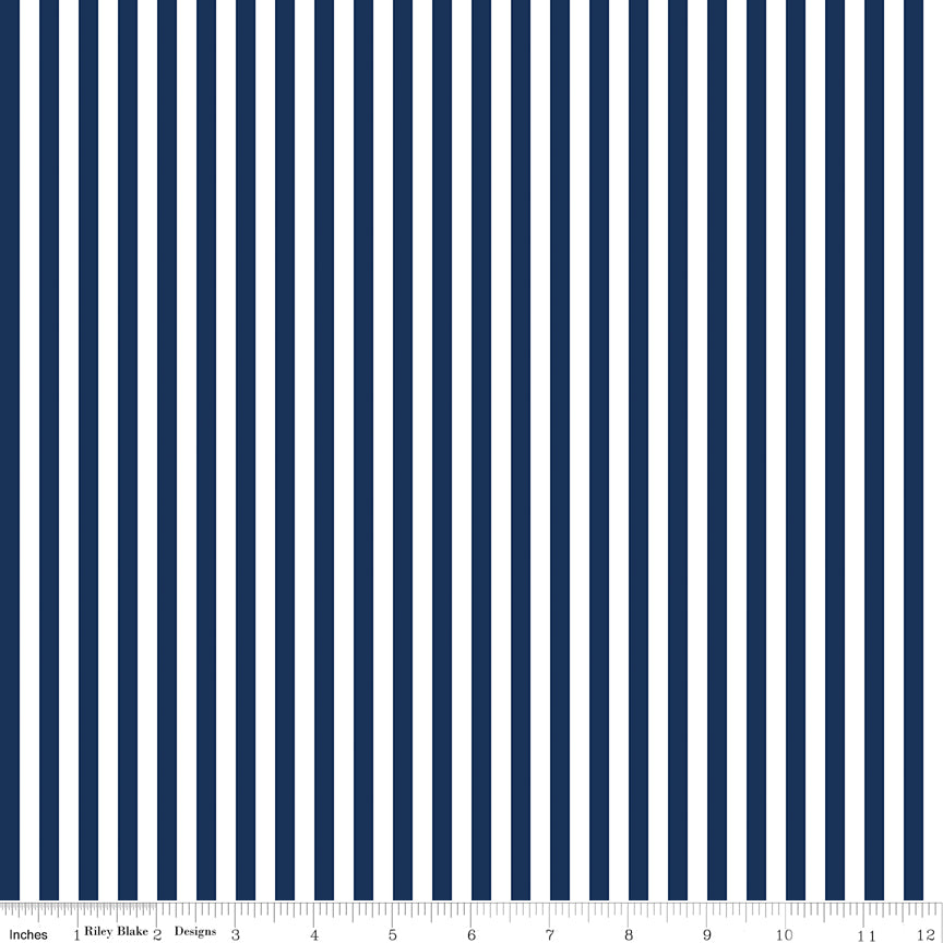 Stripes | Riley Blake Designs | 1/4" Navy