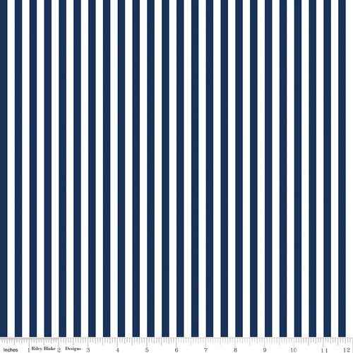 Stripes | Riley Blake Designs | 1/4" Navy