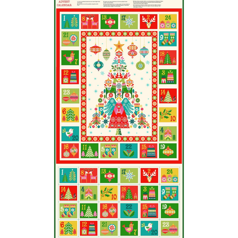 Christmas Brights Advent Panel | Makower UK | Sewing DIY Advent Calendar Panel | Andover Fabrics