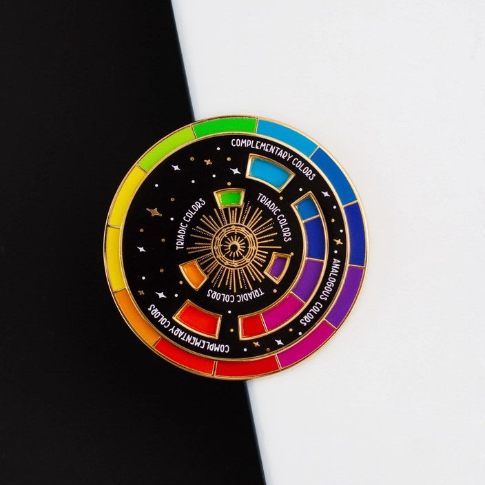 Color Wheel - Black Enamel Pin | The Gray Muse