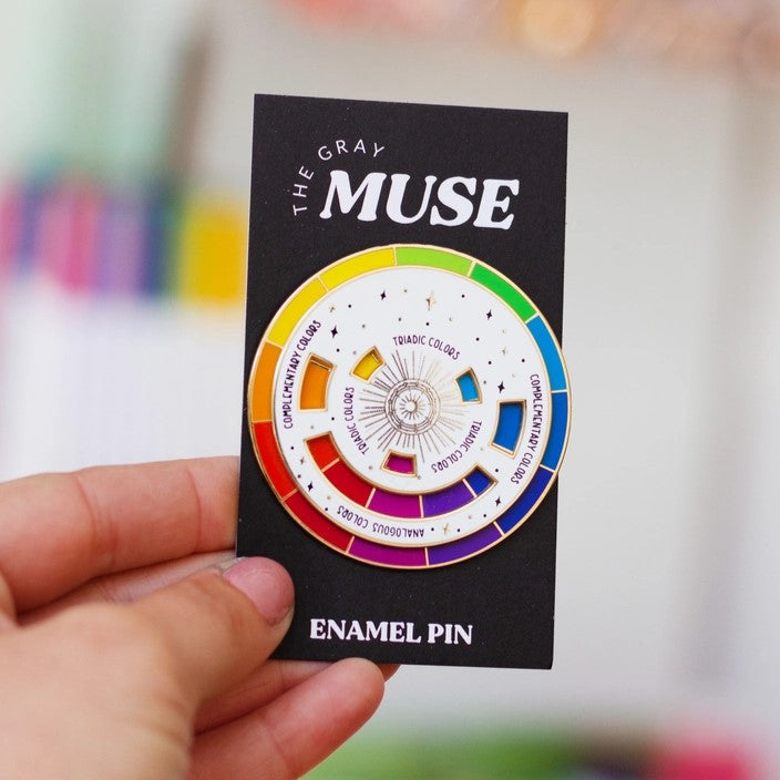 Color Wheel - White Enamel Pin | The Gray Muse