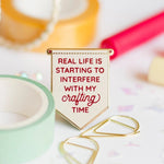 Crafting Banner Enamel Pin | The Gray Muse