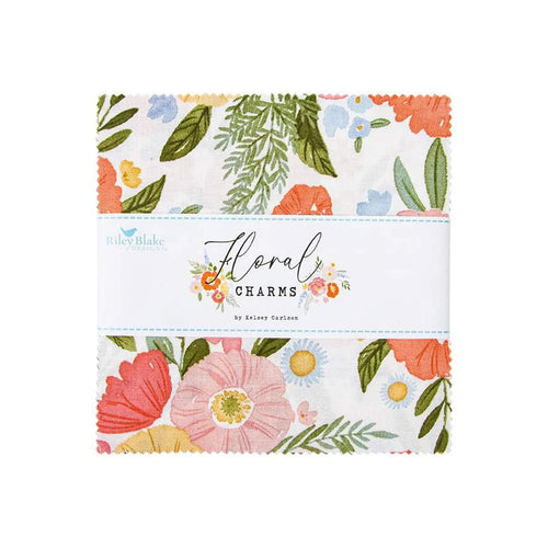 Floral Charms | 5" Charm Pack | Riley Blake Designs | Kelsey Carlson