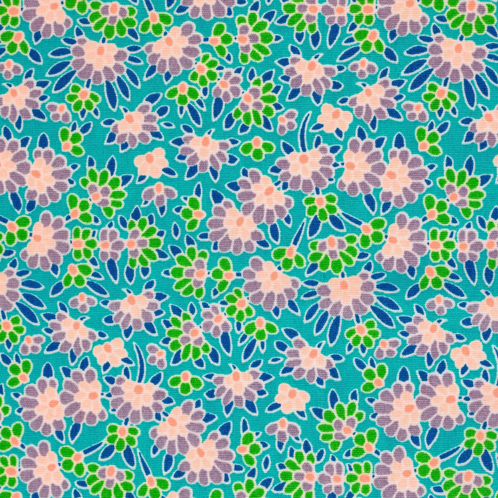Oilcloth Coupon | Petit Pan | Green Calendula