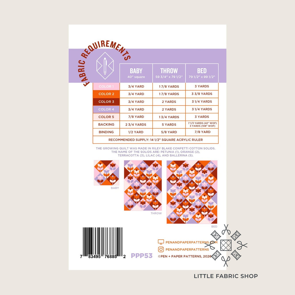 Growing Quilt | Quilt Pattern | Pen + Paper Patterns