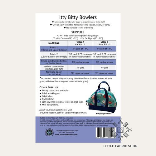 Itty Bitty Bowler Bag Pattern | Around the Bobbin | Sewing Pattern