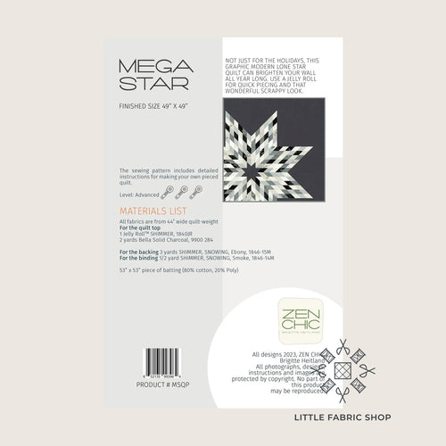 Mega Star | Quilt Pattern | Zen Chic | Jelly Roll Quilt