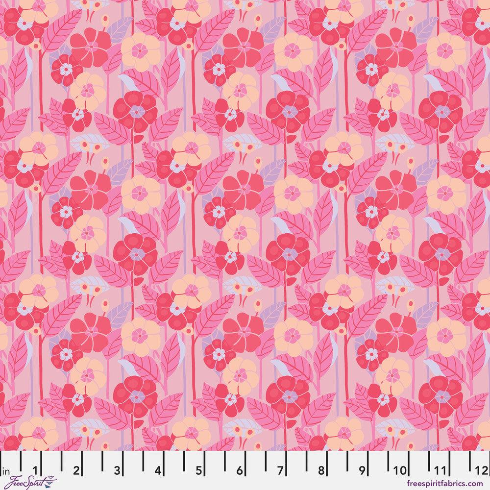 Pattern of pink and yellow flowers on a pink background | Stannie & Lloyd | August Ellery | Emmas Garden - Bloom