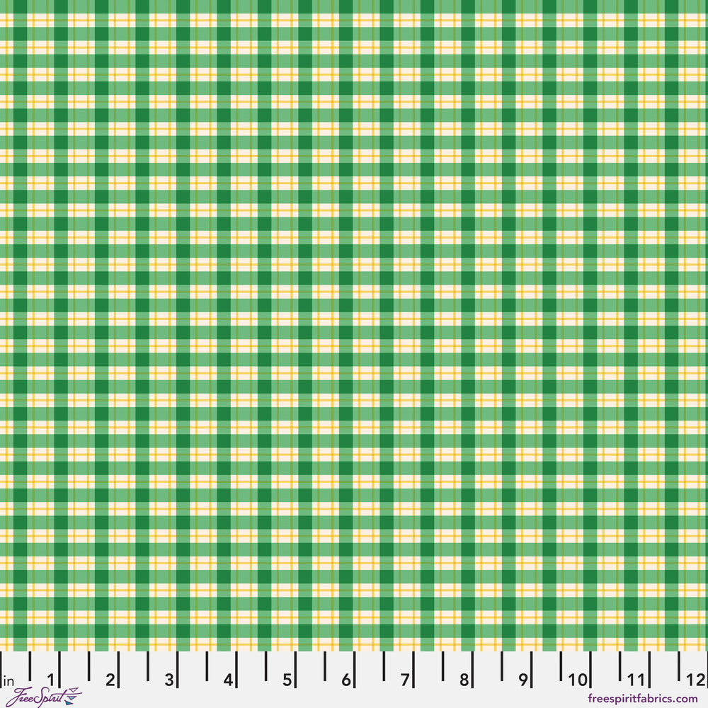 Green and yellow checkered pattern | Stannie & Lloyd | August Ellery | Chaperones Gingham - Basil