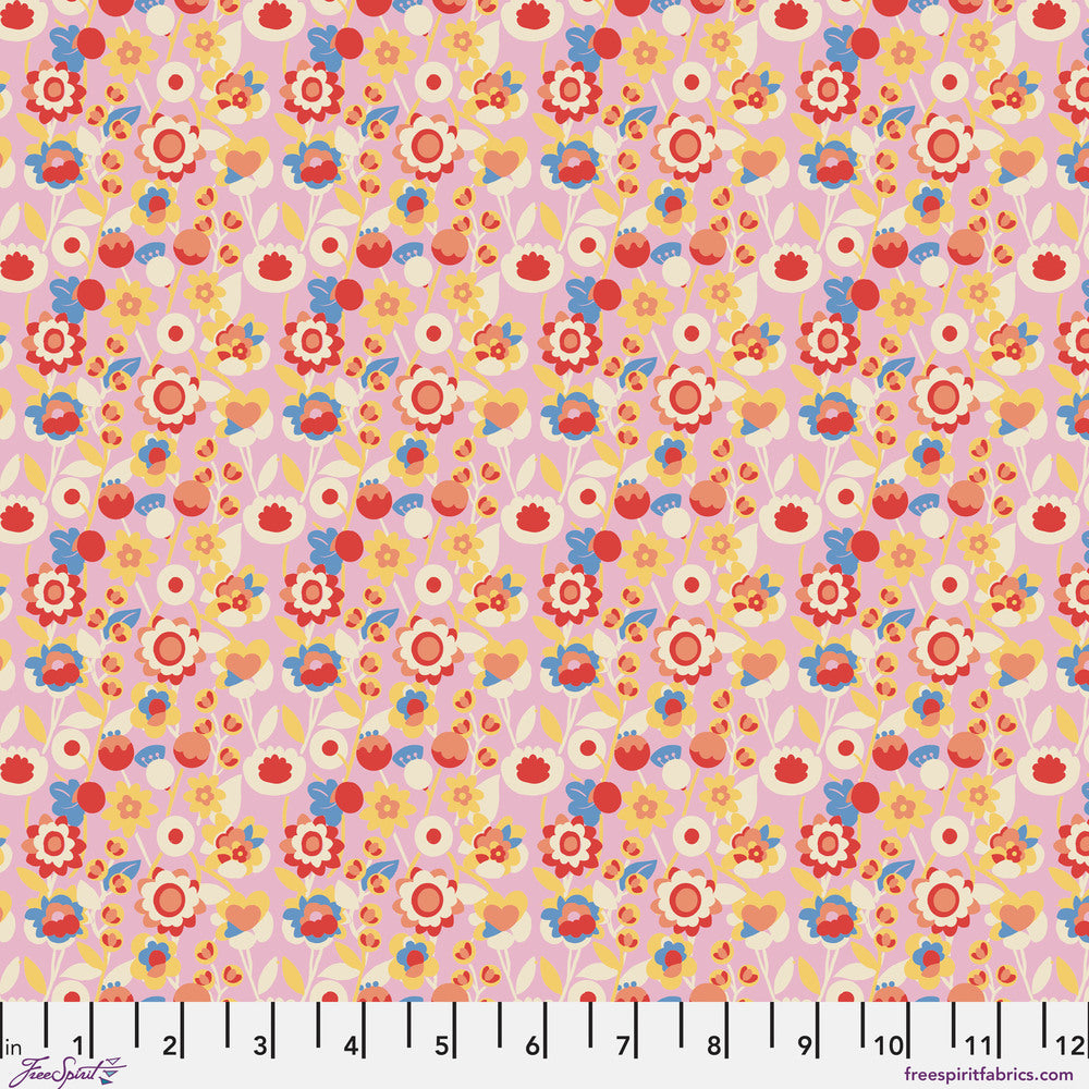 Pattern of colorful flowers on a pink background | Stannie & Lloyd | August Ellery | Marmalade - Bloom