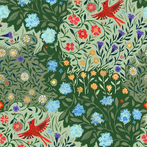 Backyard Wonder | Adam Trest | Through the Garden - Green | FreeSpirit Fabrics