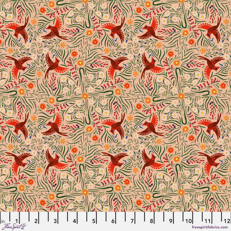 Backyard Wonder | Adam Trest | Carefree Cardinals - Pink | FreeSpirit Fabrics