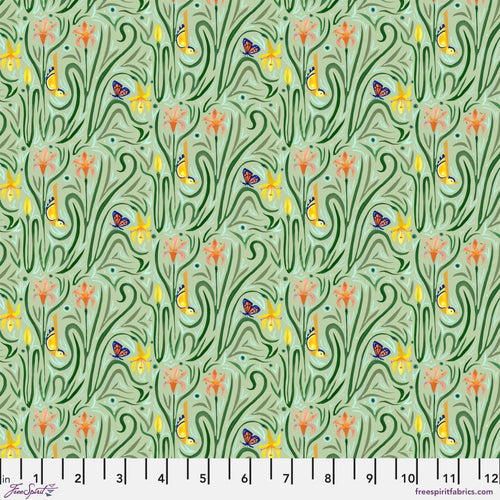 Backyard Wonder | Adam Trest | Daylily Dance - Green | FreeSpirit Fabrics