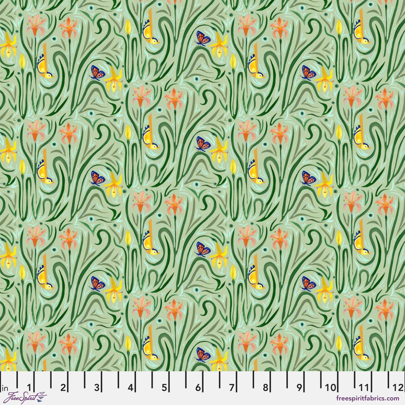 Backyard Wonder | Adam Trest | Daylily Dance - Green | FreeSpirit Fabrics
