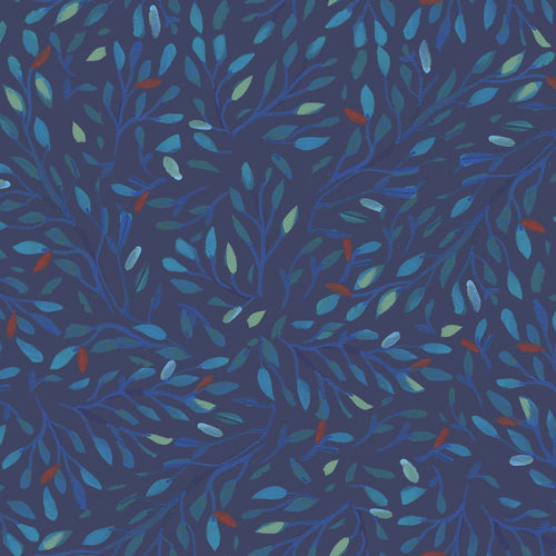 PRE-ORDER: Backyard Wonder | Adam Trest | Treetops in Blue - Navy | FreeSpirit Fabrics