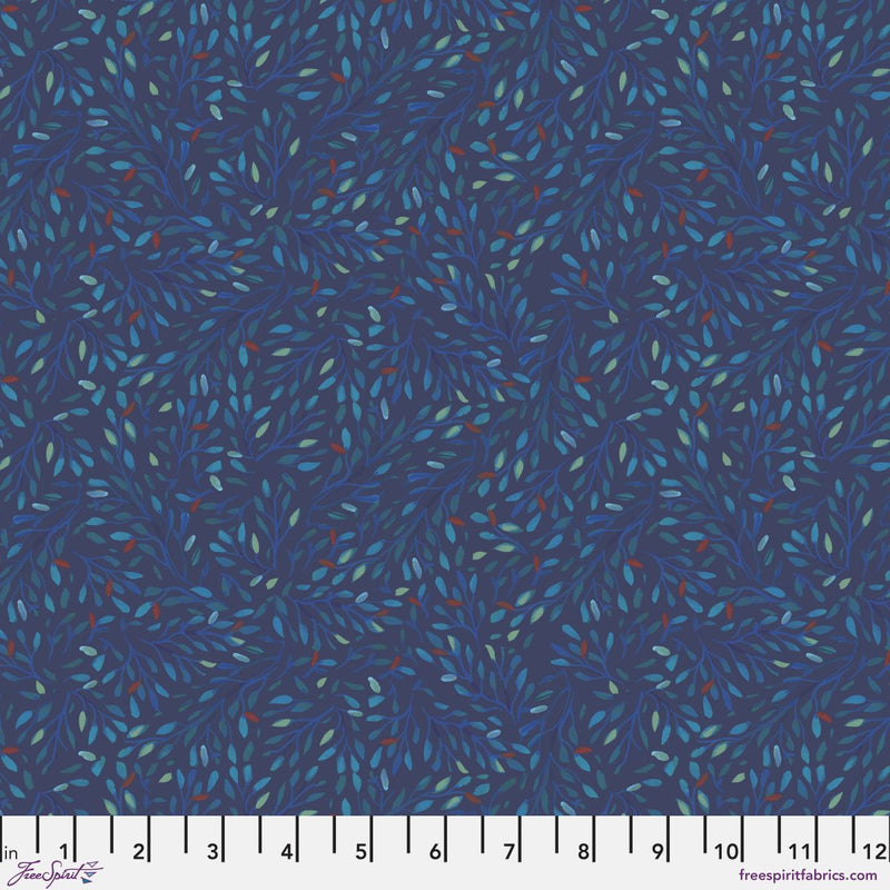 PRE-ORDER: Backyard Wonder | Adam Trest | Treetops in Blue - Navy | FreeSpirit Fabrics