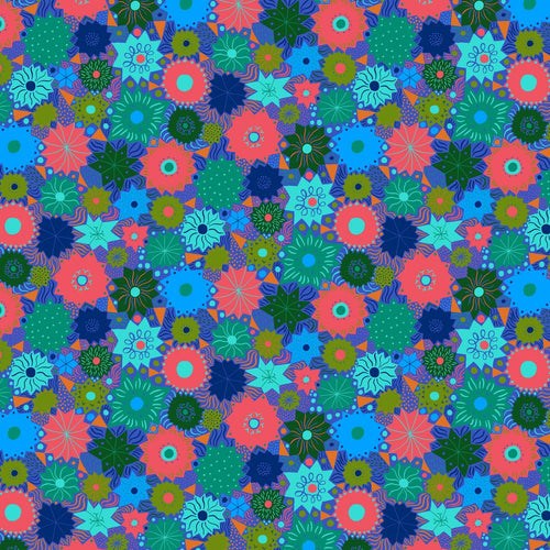 Bloomology | Monika Forsberg | Spangled - Blue | FreeSpirit Fabrics