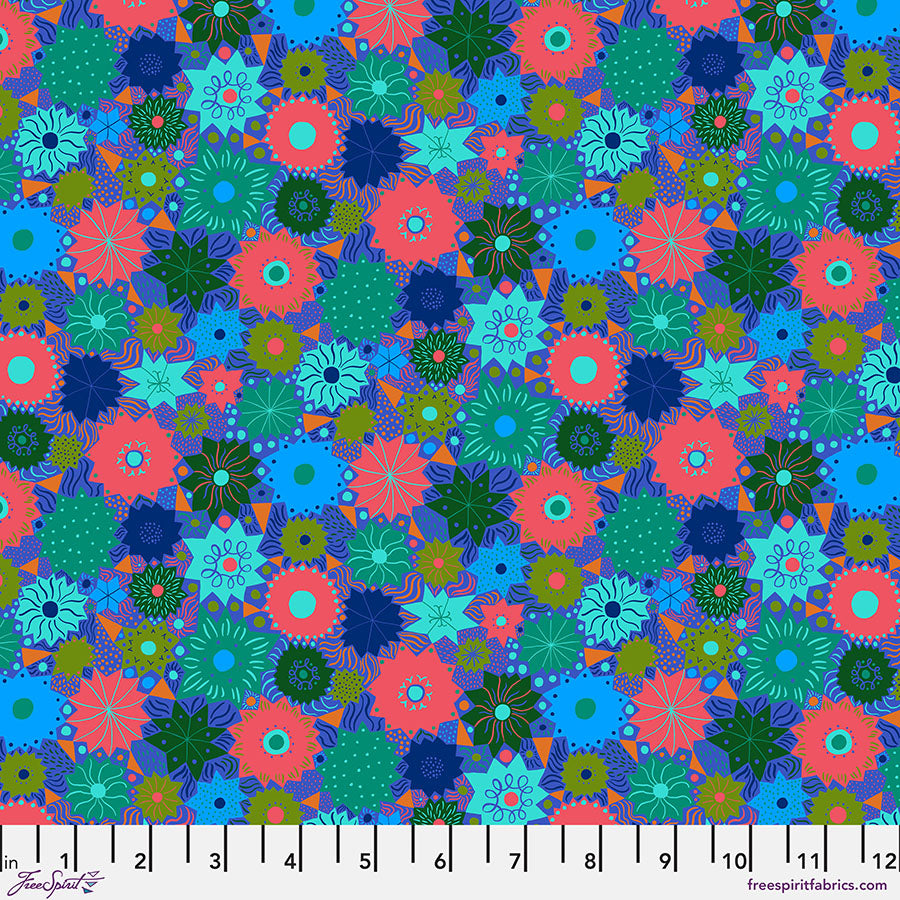 Bloomology | Monika Forsberg | Spangled - Blue | FreeSpirit Fabrics