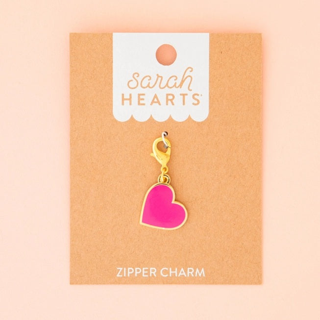 Zipper Pull | Pink Heart | Zipper Charm | Sarah Hearts