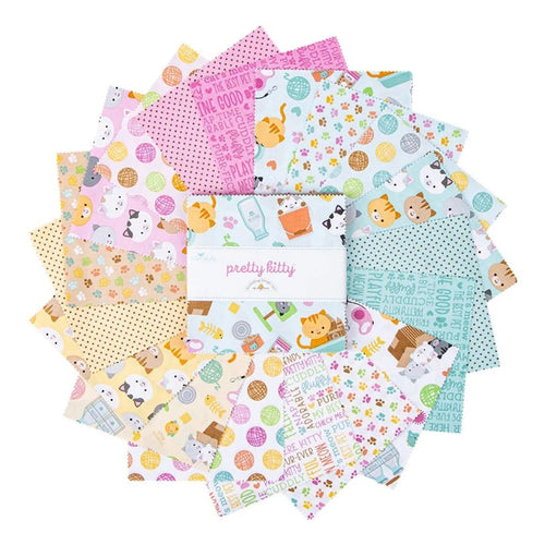 Pretty Kitty | 5" Charm Pack | Riley Blake Designs | Doodlebug Design