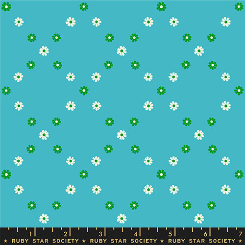 Best Day Ever | Ruby Star Society | Diamond Flowers - Dark Turquoise | Moda Fabrics