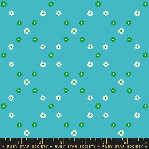 Best Day Ever | Ruby Star Society | Diamond Flowers - Dark Turquoise | Moda Fabrics