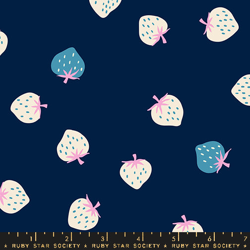 Strawberry | Ruby Star Society | Strawberry Toss - Navy | Kimberly Kight | Moda Fabrics