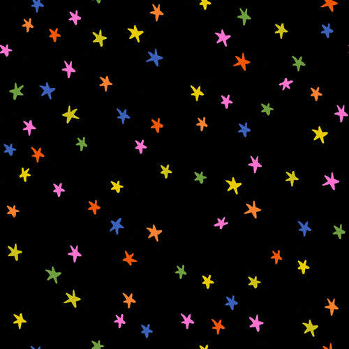 Starry | Ruby Star Society | Black Vivid Rainbow | Alexia Marcelle Abegg | Moda Fabrics
