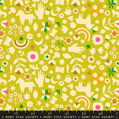 Catnap | Ruby Star Society | Little Luck - Pistachio | Alexia Marcelle Abegg | Moda Fabrics