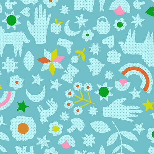 Catnap | Ruby Star Society | Little Luck - Turquoise | Alexia Marcelle Abegg | Moda Fabrics