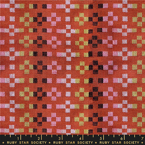 Warp & Weft Mystic Fable | Ruby Star Society | Flower - Terracotta | Alexia Marcelle Abegg | Moda Fabrics
