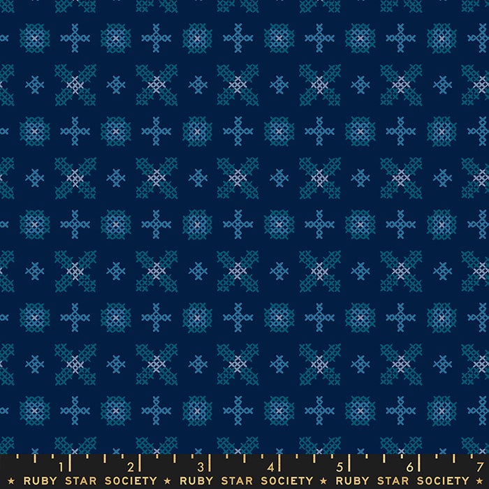 Winterglow | Ruby Star Society | Cross Stitch - Navy | Moda Fabrics