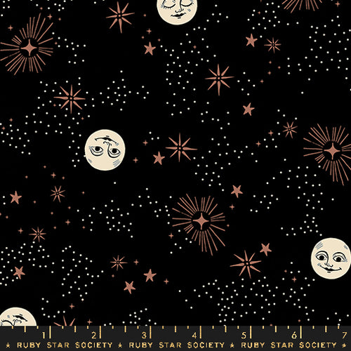 Good Spirits | Ruby Star Society | Wise Moons - Black | Moda Fabrics