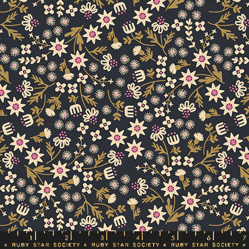 Favorite Flowers | Ruby Star Society | Inflorescence - Soft Black | Moda Fabrics