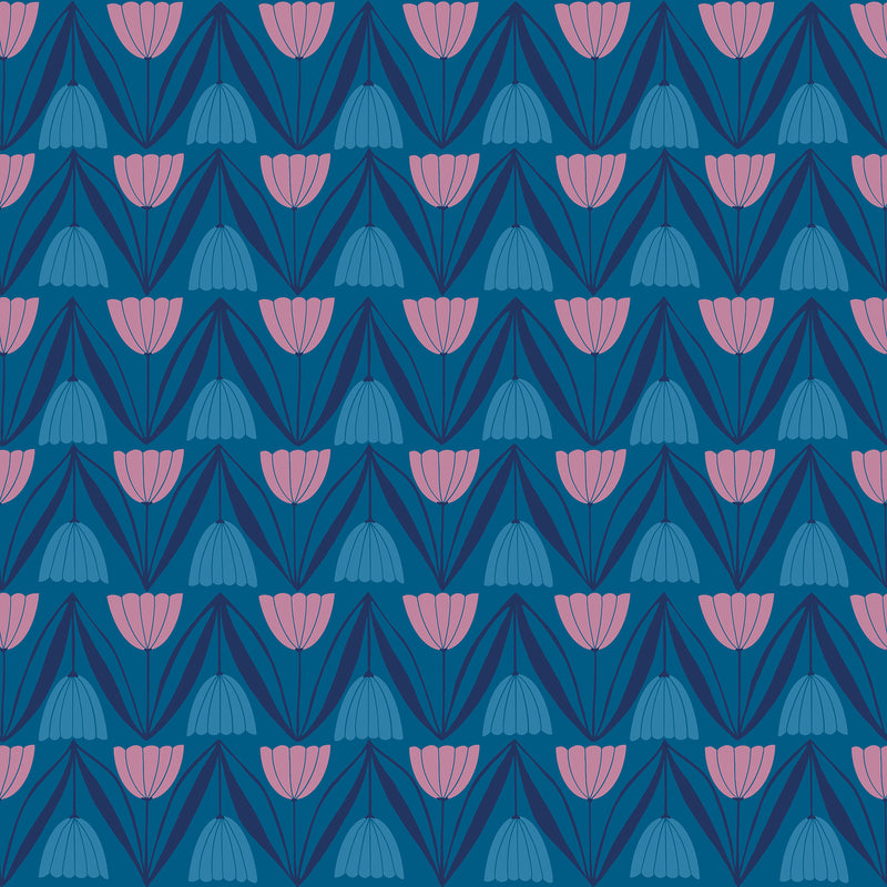 Endpaper | Ruby Star Society | Tulips - Blue Raspberry | Jen Hewett | Moda Fabrics