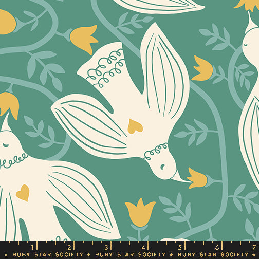 Endpaper |  Ruby Star Society | Hummingbirds - Watercress | Jen Hewett | Moda Fabrics