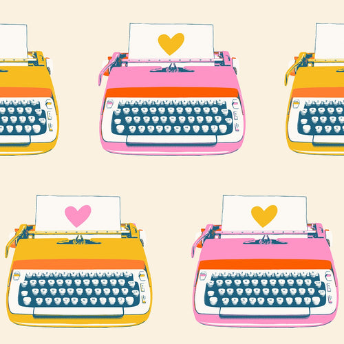 Best Day Ever | Ruby Star Society | Typewriters - Natural | Moda Fabrics