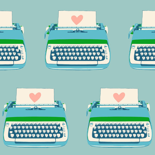 Best Day Ever | Ruby Star Society | Typewriters - Turquoise | Moda Fabrics