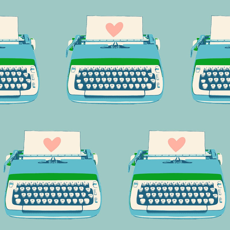 Best Day Ever | Ruby Star Society | Typewriters - Turquoise | Moda Fabrics