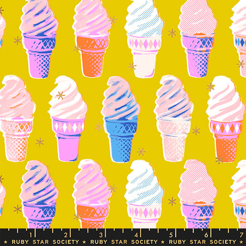 Best Day Ever | Ruby Star Society | Ice Cream - Metallic Golden Hour | Moda Fabrics 