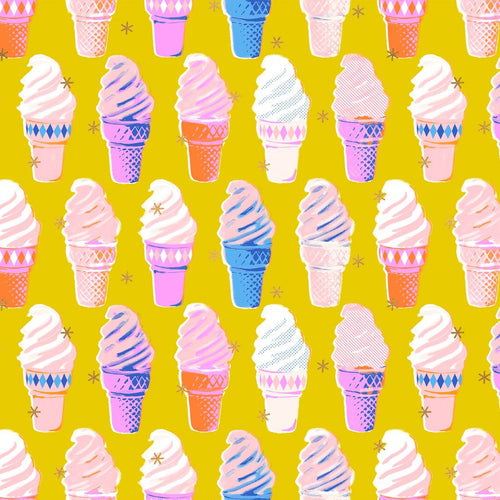 Best Day Ever | Ruby Star Society | Ice Cream - Metallic Golden Hour | Moda Fabrics 