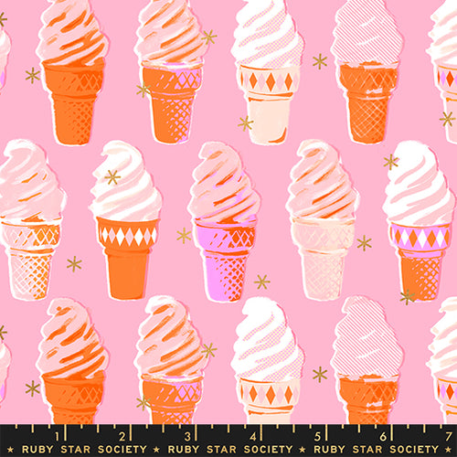 Best Day Ever | Ruby Star Society | Ice Cream - Metallic Posy | Moda Fabrics