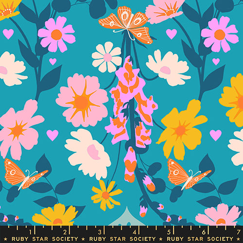 Best Day Ever | Ruby Star Society | Foxgloves - Summer Sky | Moda Fabrics