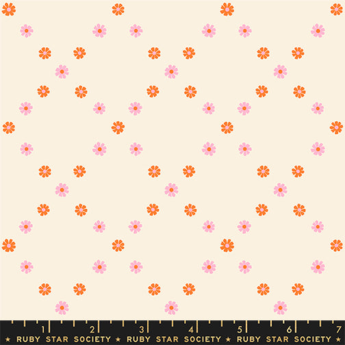 Best Day Ever | Ruby Star Society | Diamond Flowers - Posy Orange | Moda Fabrics