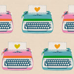 Best Day Ever | Ruby Star Society | Typewriters Canvas - Natural | Moda Fabrics